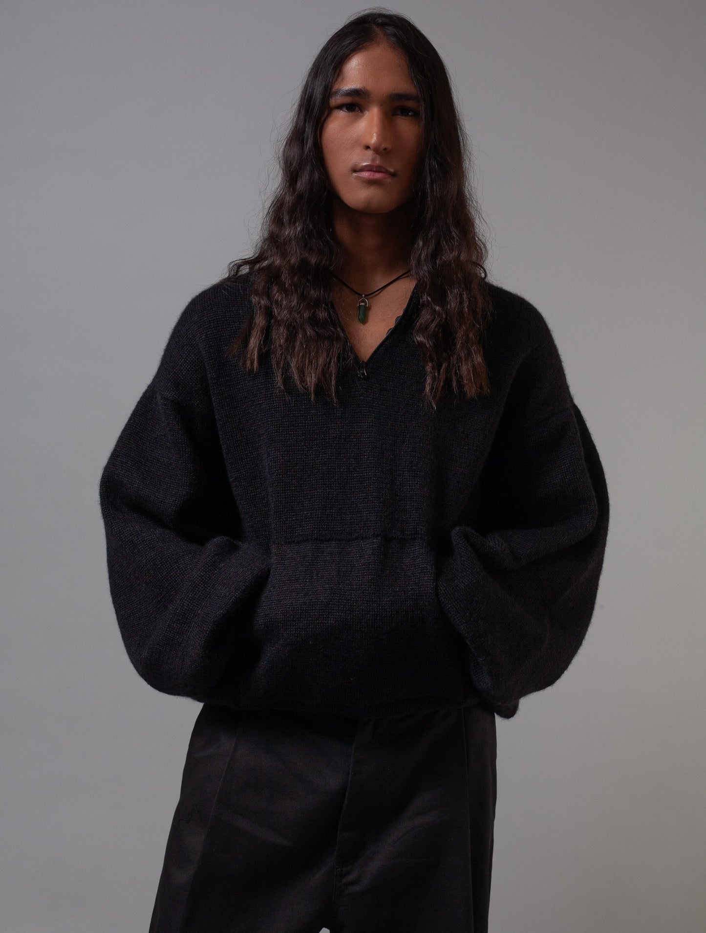 Lazy Mohair&Wool Jumper ( Black )