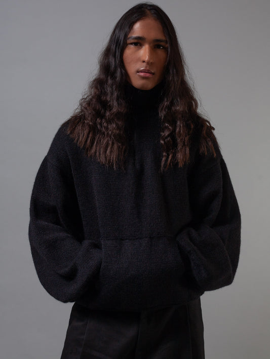 Lazy Mohair&Wool Jumper ( Black )