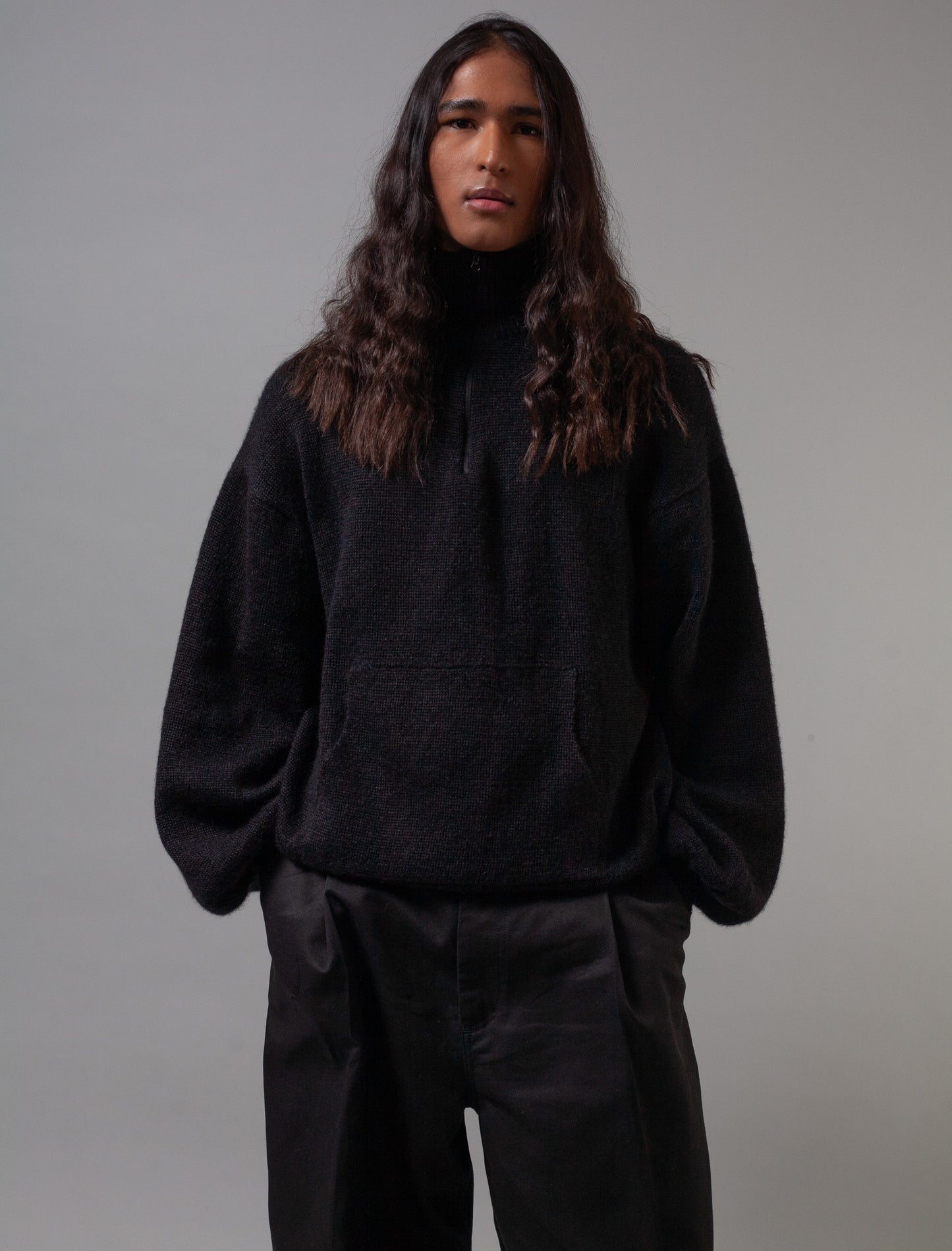 Lazy Mohair&Wool Jumper ( Black )