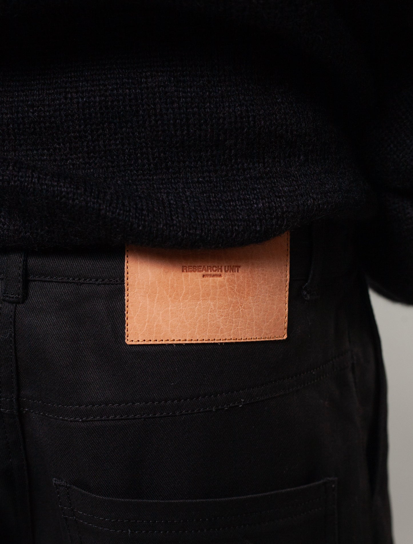 Kojima Jeans with knee slits ( Black )
