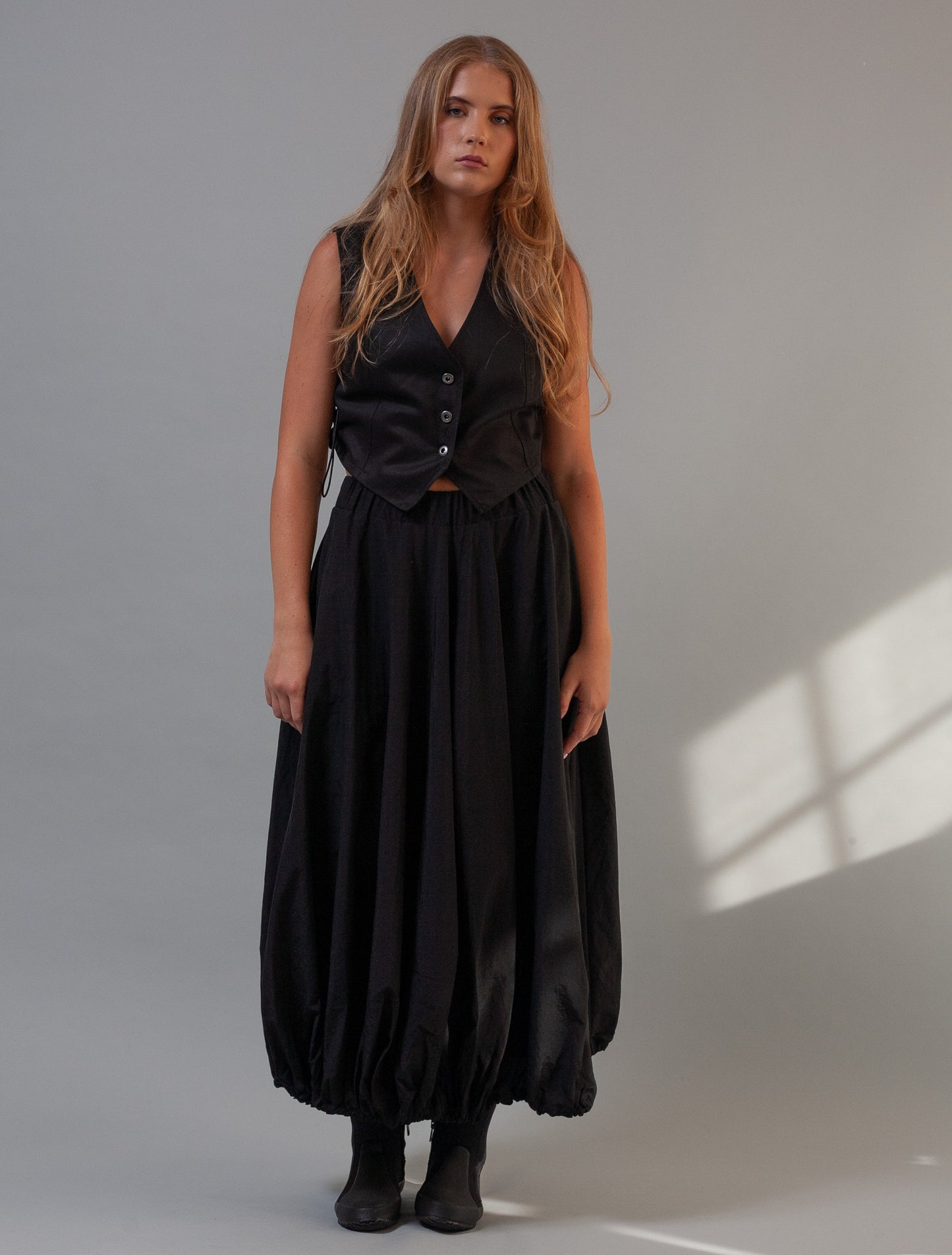 Denim Waistcoat- Black