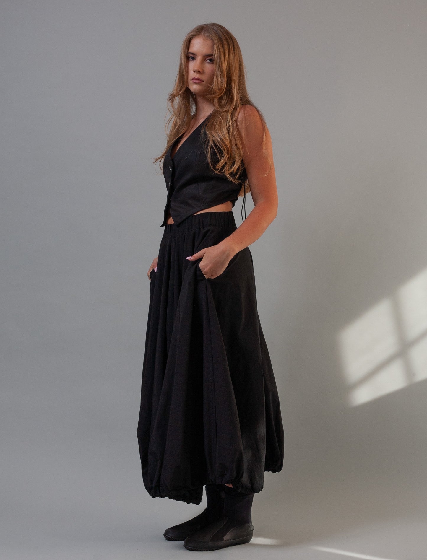 Denim Waistcoat- Black
