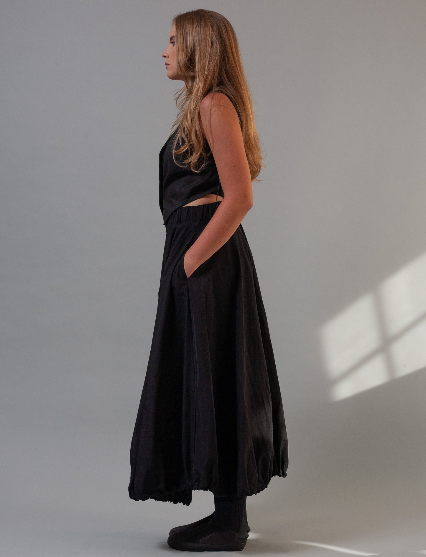 Denim Waistcoat- Black