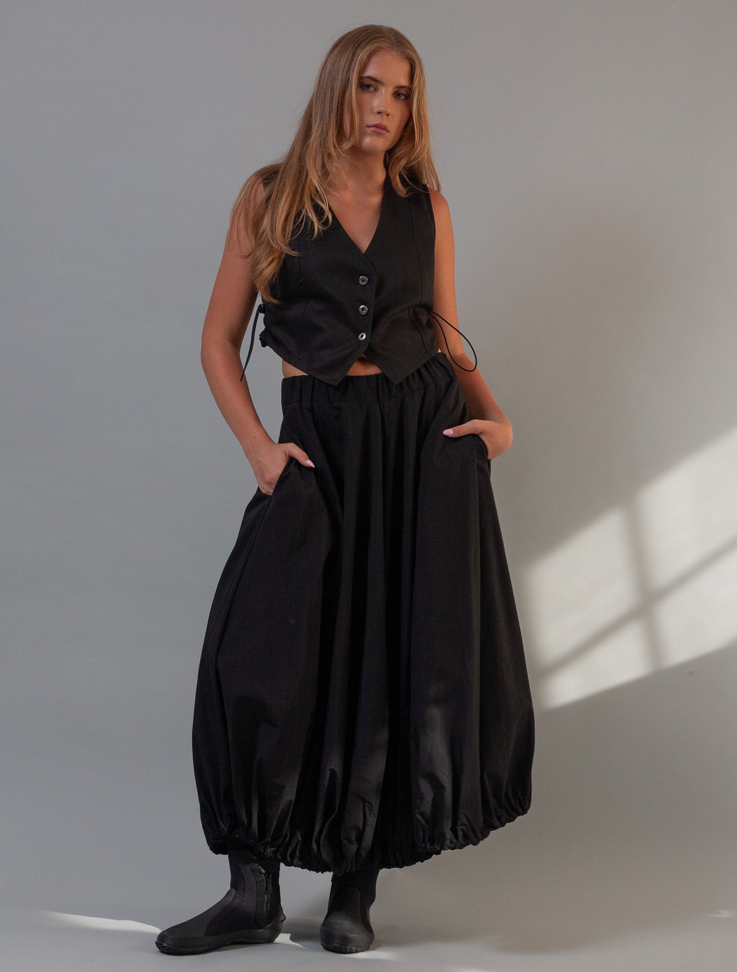 Denim Waistcoat- Black