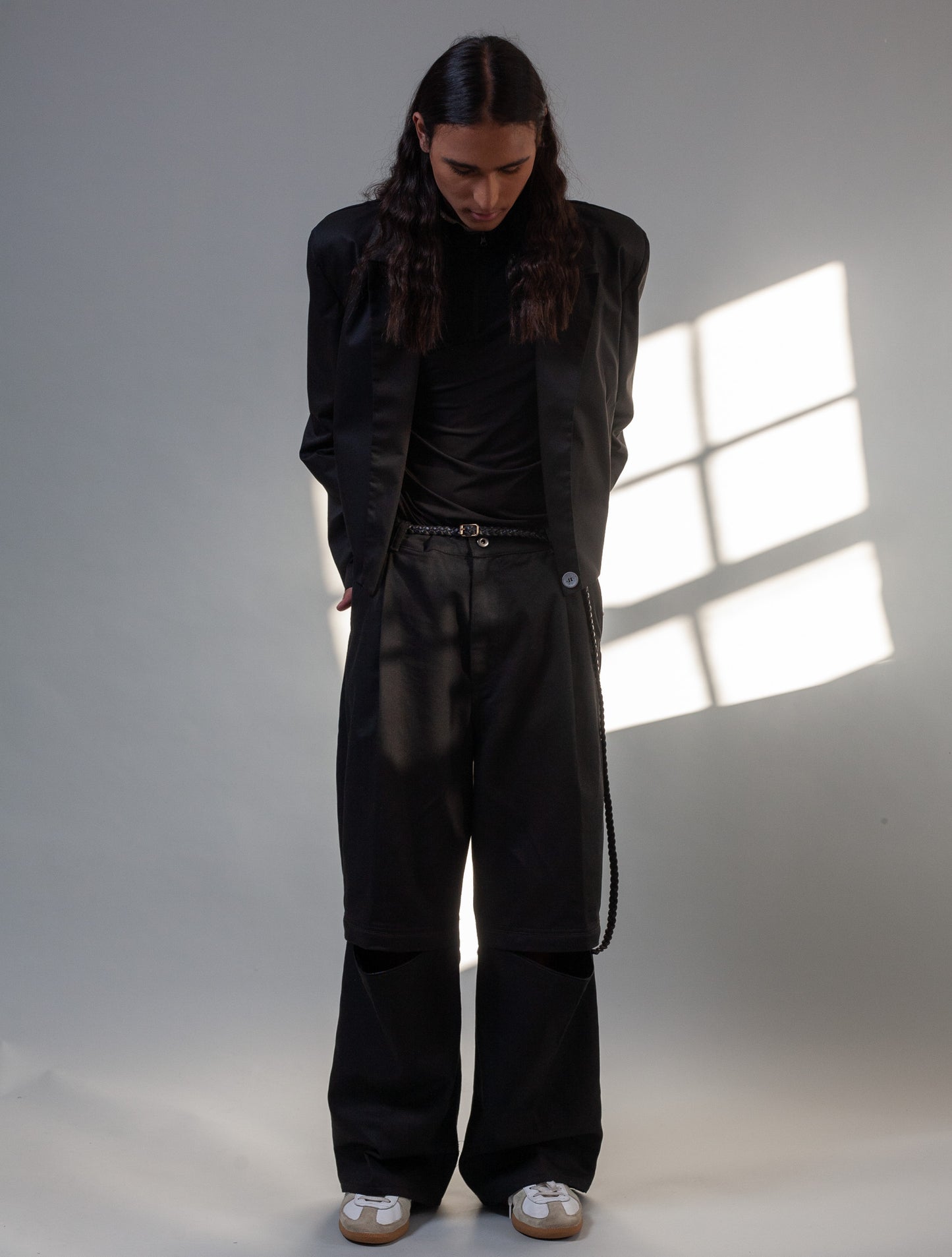 Matter Cropped Blazer ( Black )