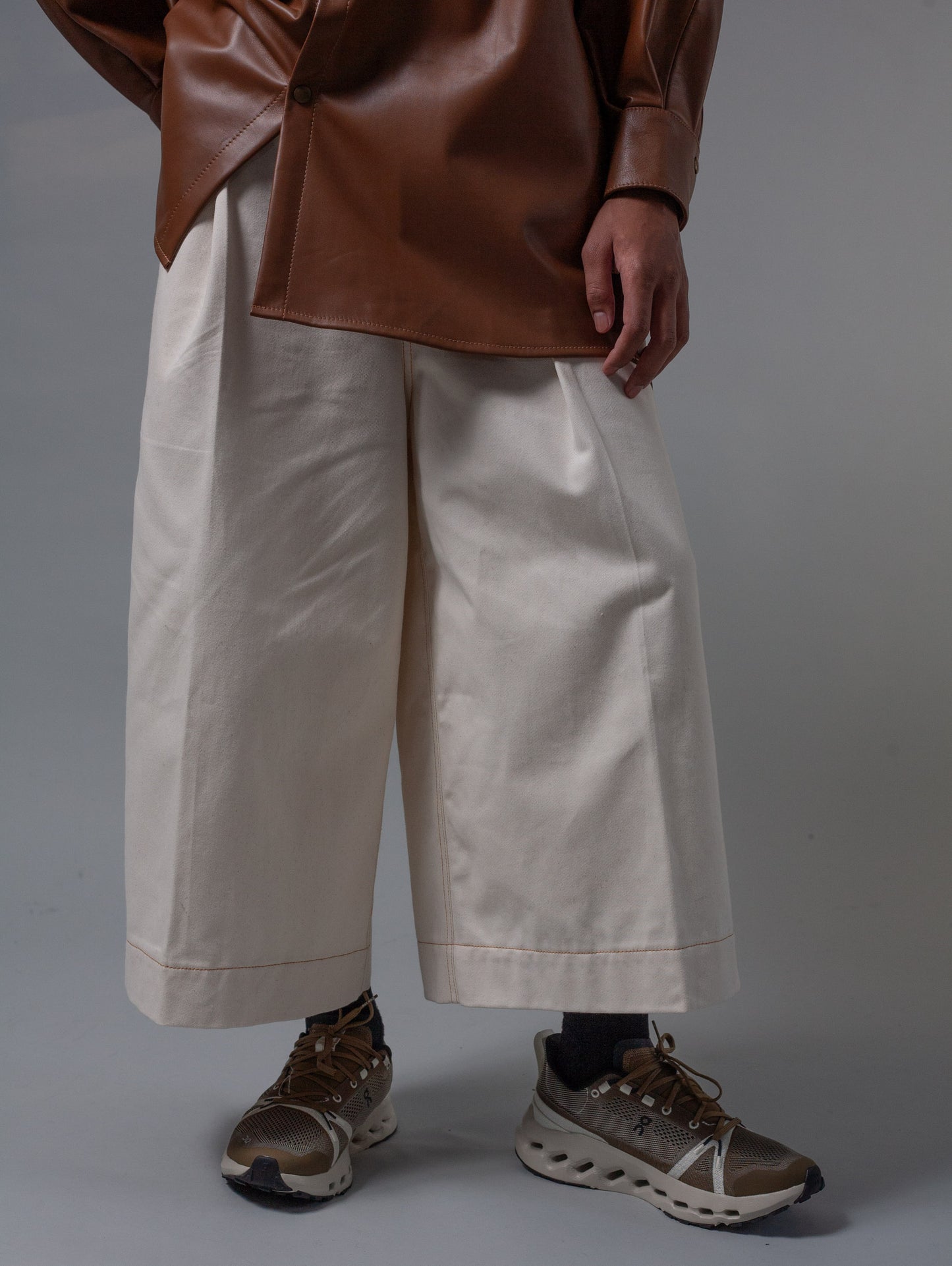 Oversized Leather Shirt ( Creamy Coffee )