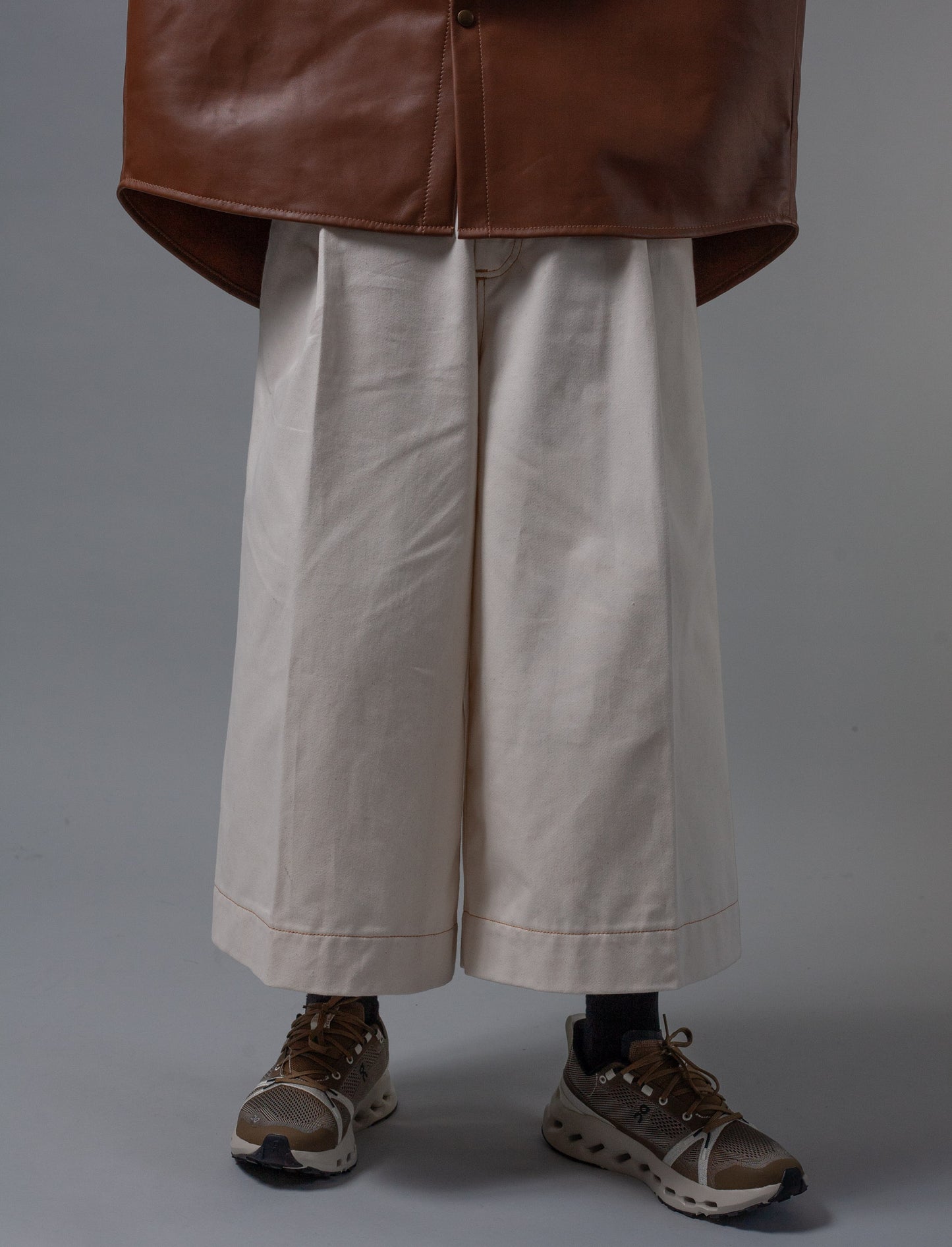 Oversized Leather Shirt ( Creamy Coffee )