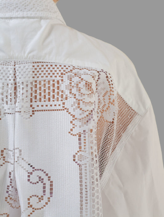 Cropped Shirt Creme (Linen and Lace)