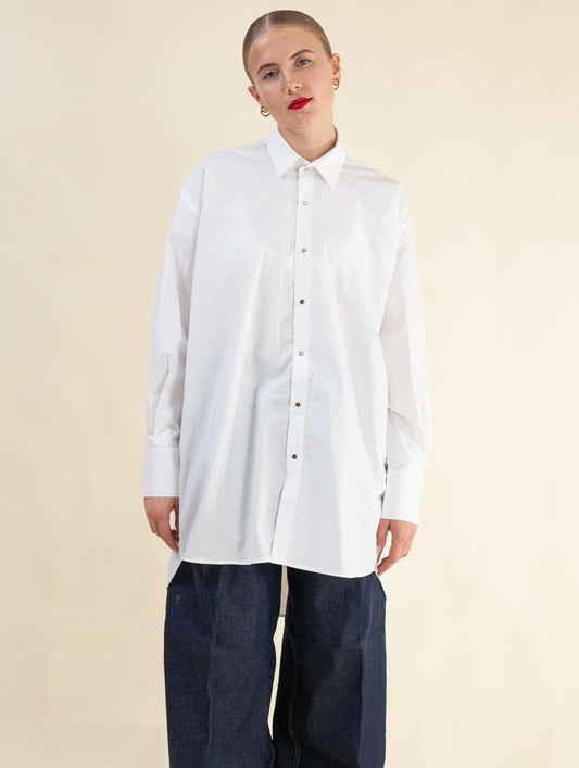 Mid-Length Shirt ( White Cotton)