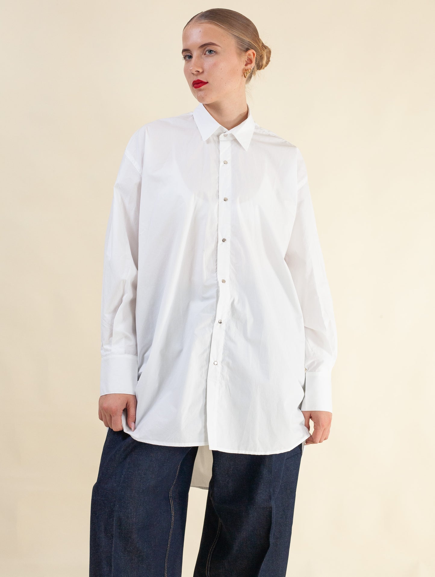 Mid-Length Shirt ( White Cotton)