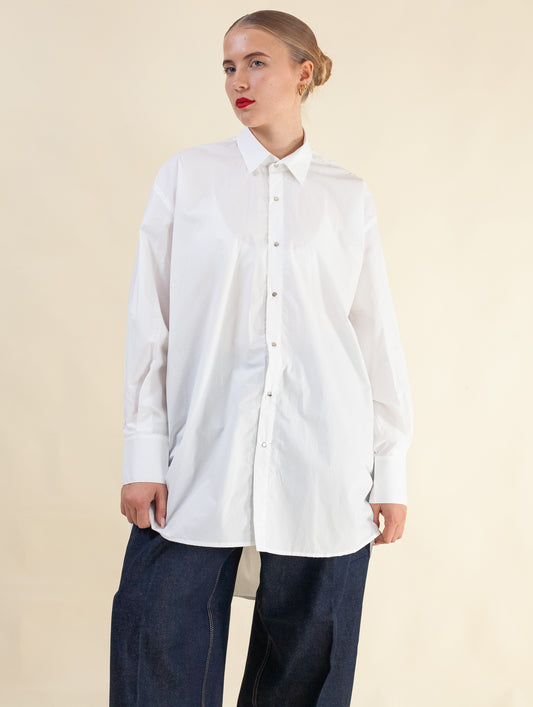 Mid-Length Shirt ( White Cotton)