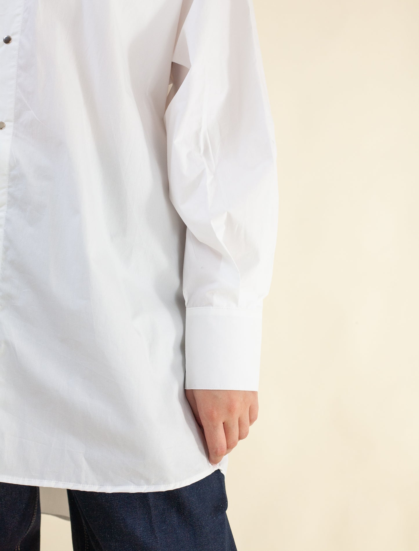 Mid-Length Shirt ( White Cotton)
