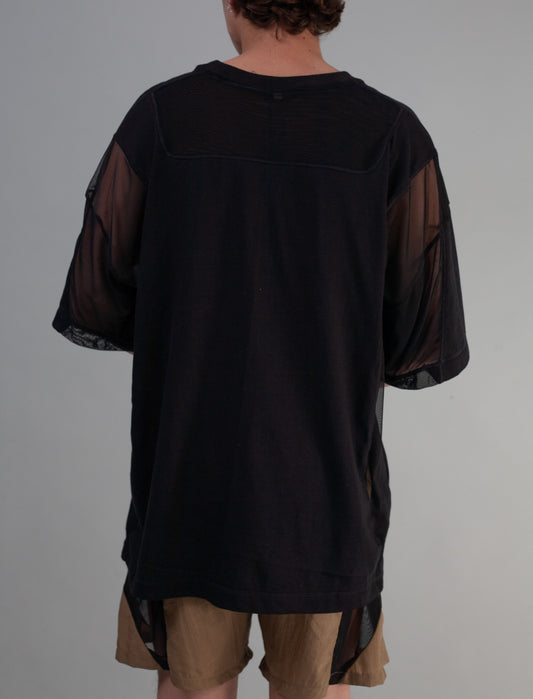 Utility Paneled Mesh T-Shirt ( Black)