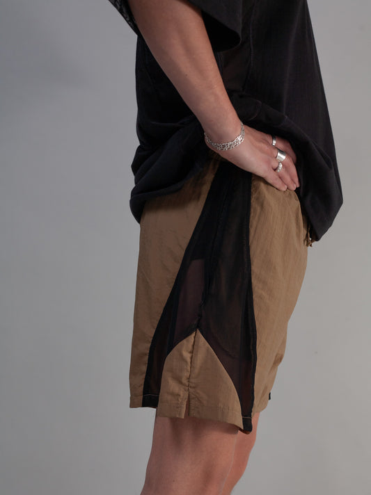 Utility Paneled Mesh Shorts ( Stone )