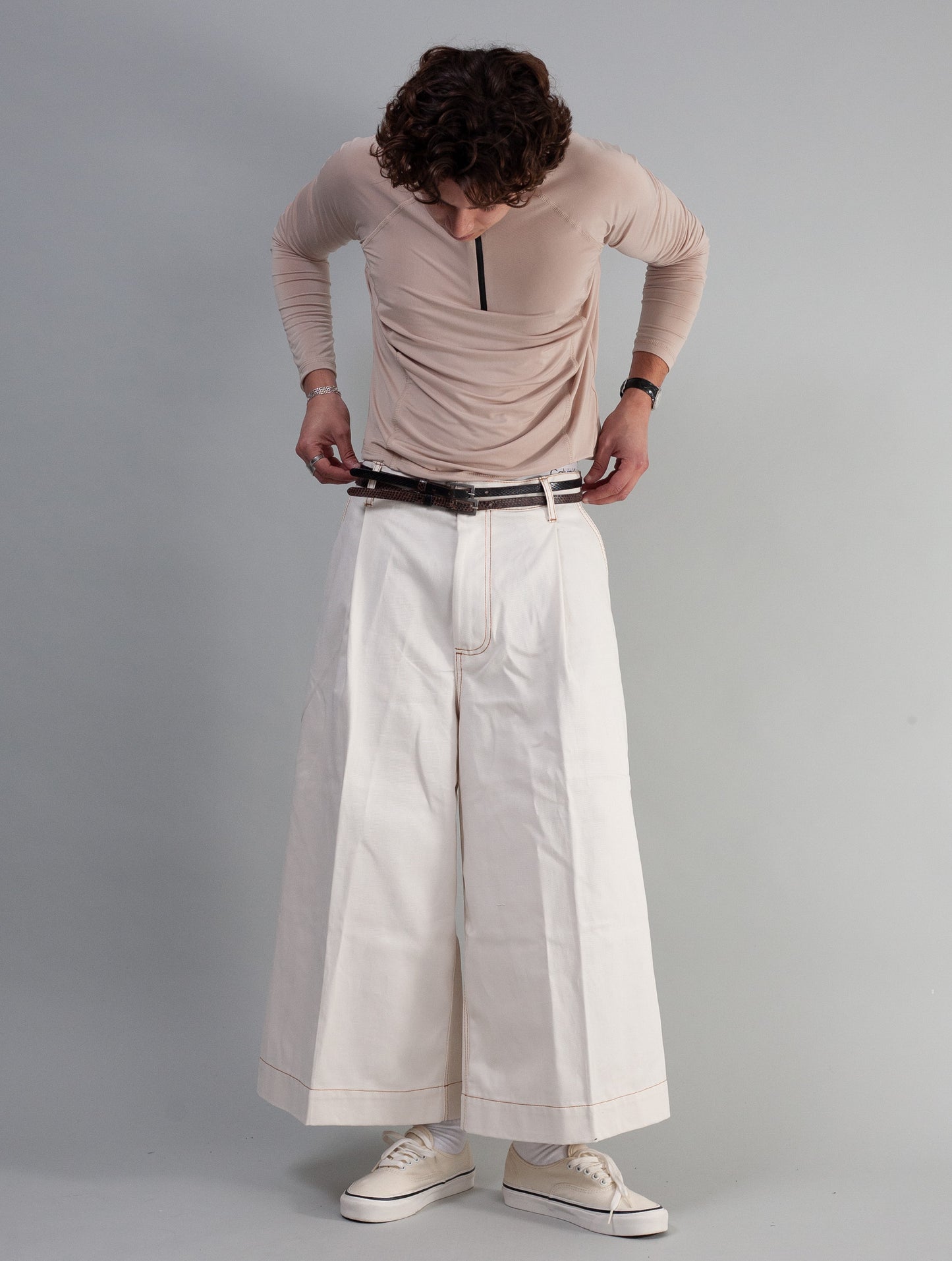 Demna Cropped Jeans ( Off-White )