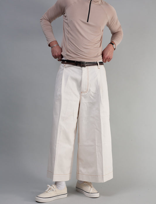Demna Cropped Jeans ( Off-White )