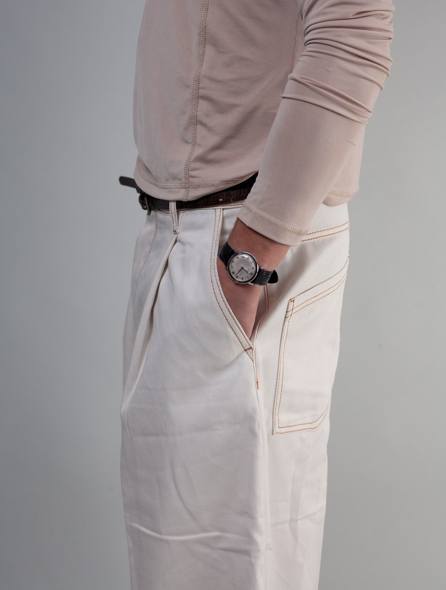 Demna Cropped Jeans ( Off-White )