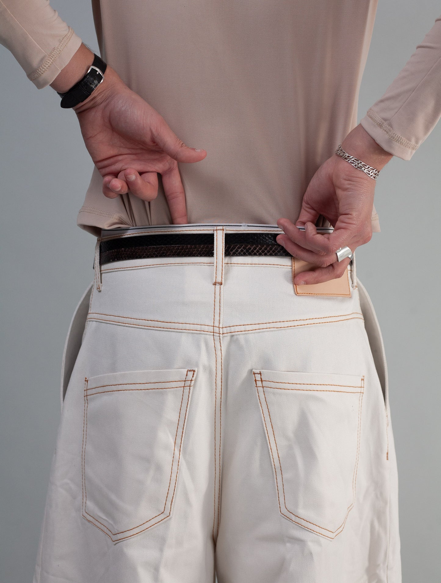 Demna Cropped Jeans ( Off-White )