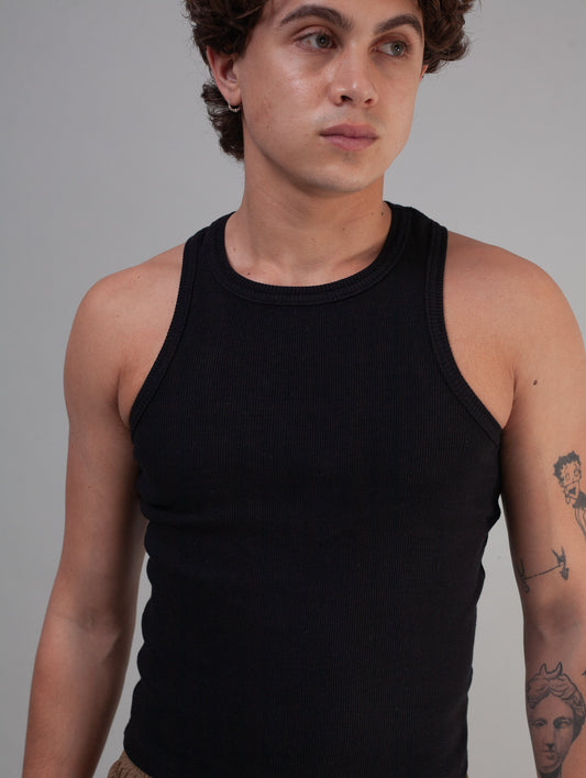 Ribbed Vest (Black)