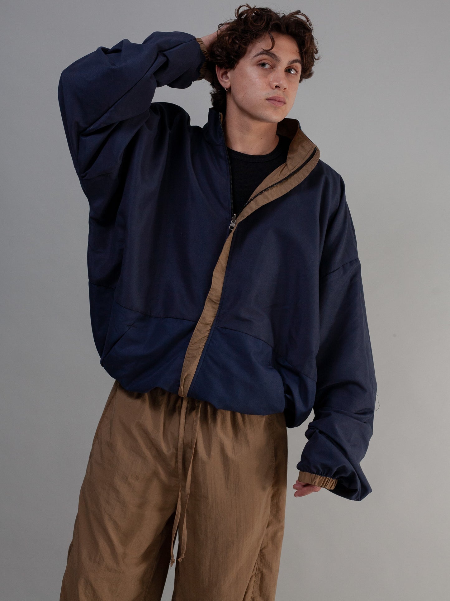 Oversized Reversible Jacket ( Pebble Stone )
