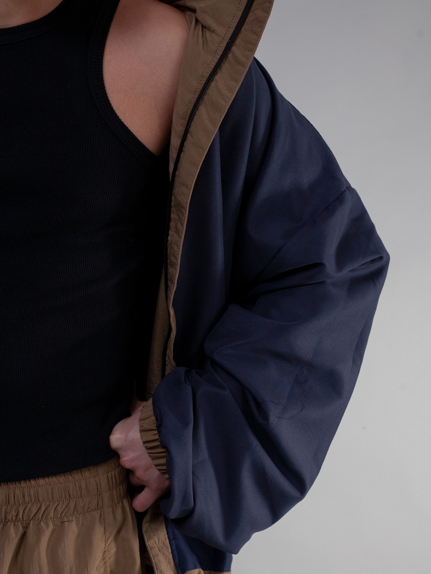 Oversized Reversible Jacket ( Pebble Stone )
