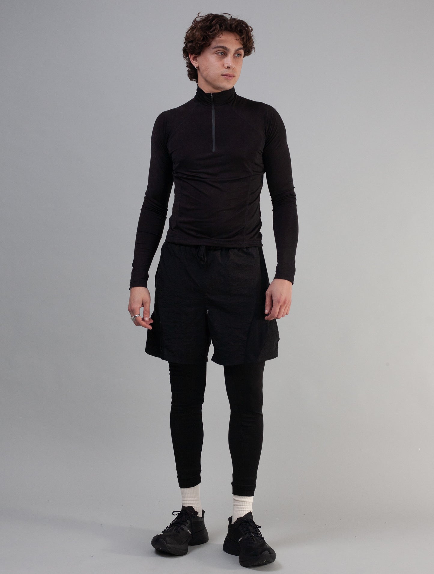 Utility Paneled Mesh Shorts ( Black )