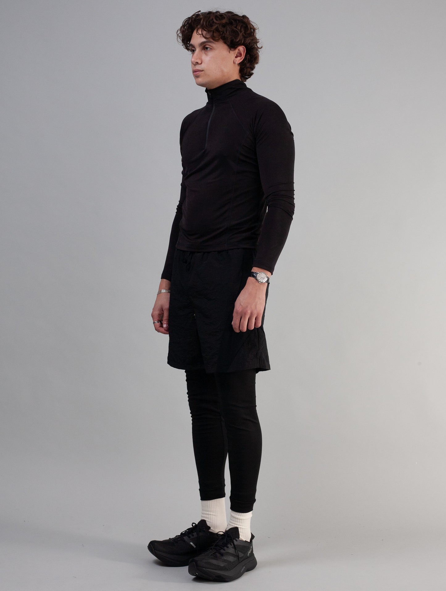 Utility Paneled Mesh Shorts ( Black )