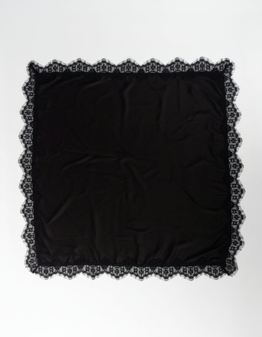 Erin Scarf with lace trim ( Black )