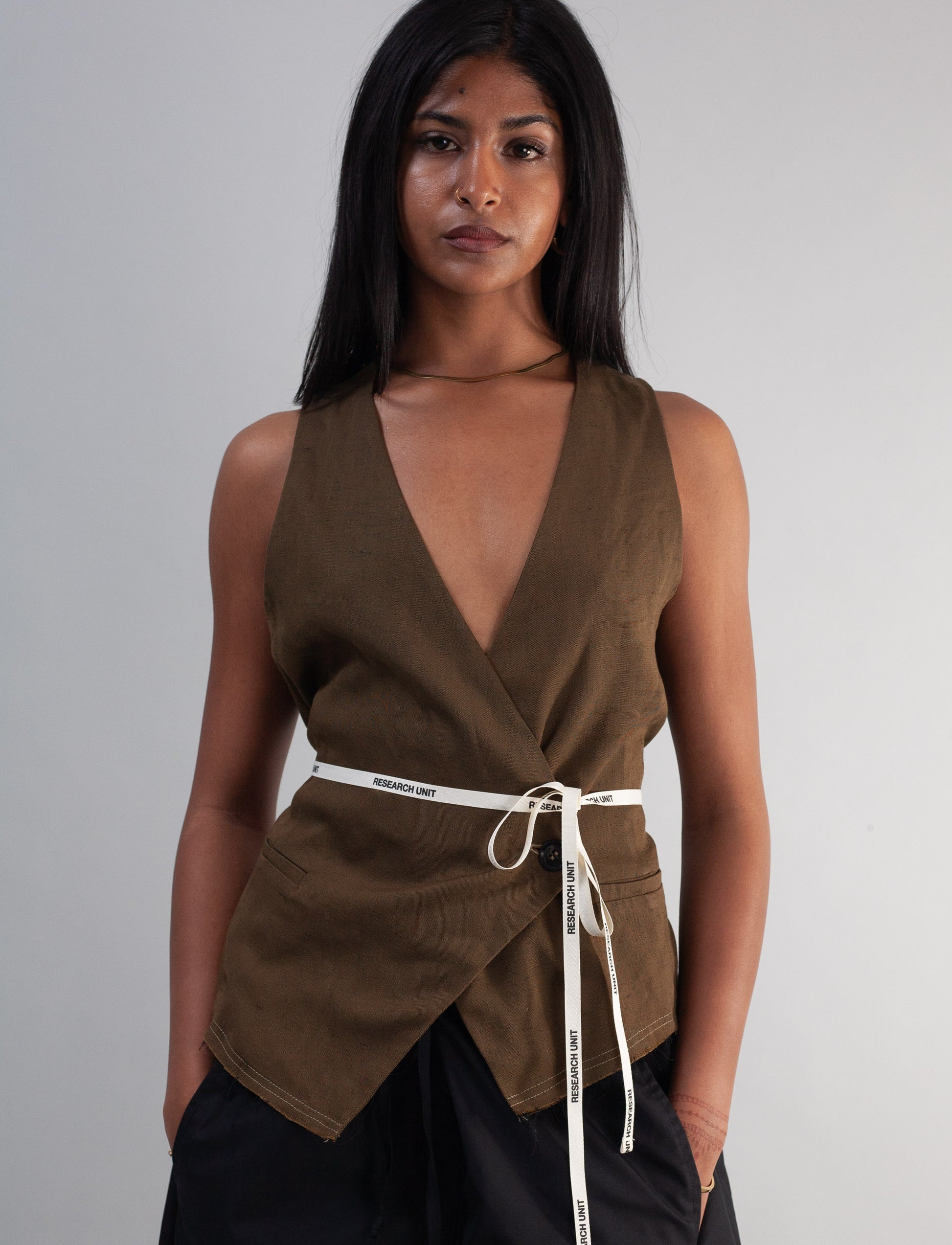 Backless Waistcoat Suiting ( Safari )