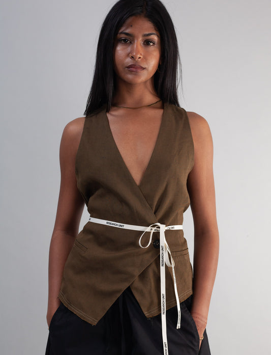 Backless Waistcoat Suiting ( Safari )
