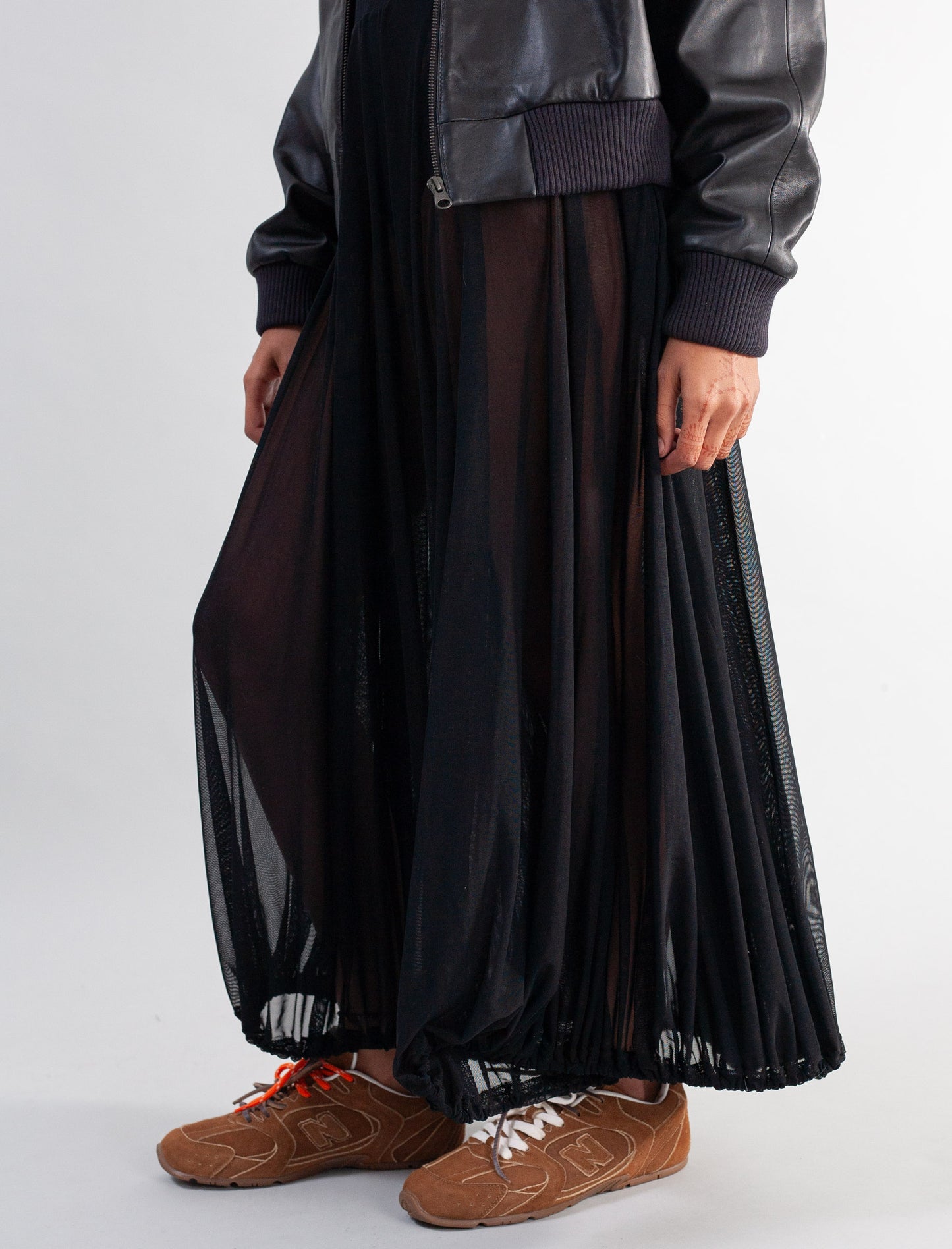 Cropped Nappa Leather Jacket ( Black )