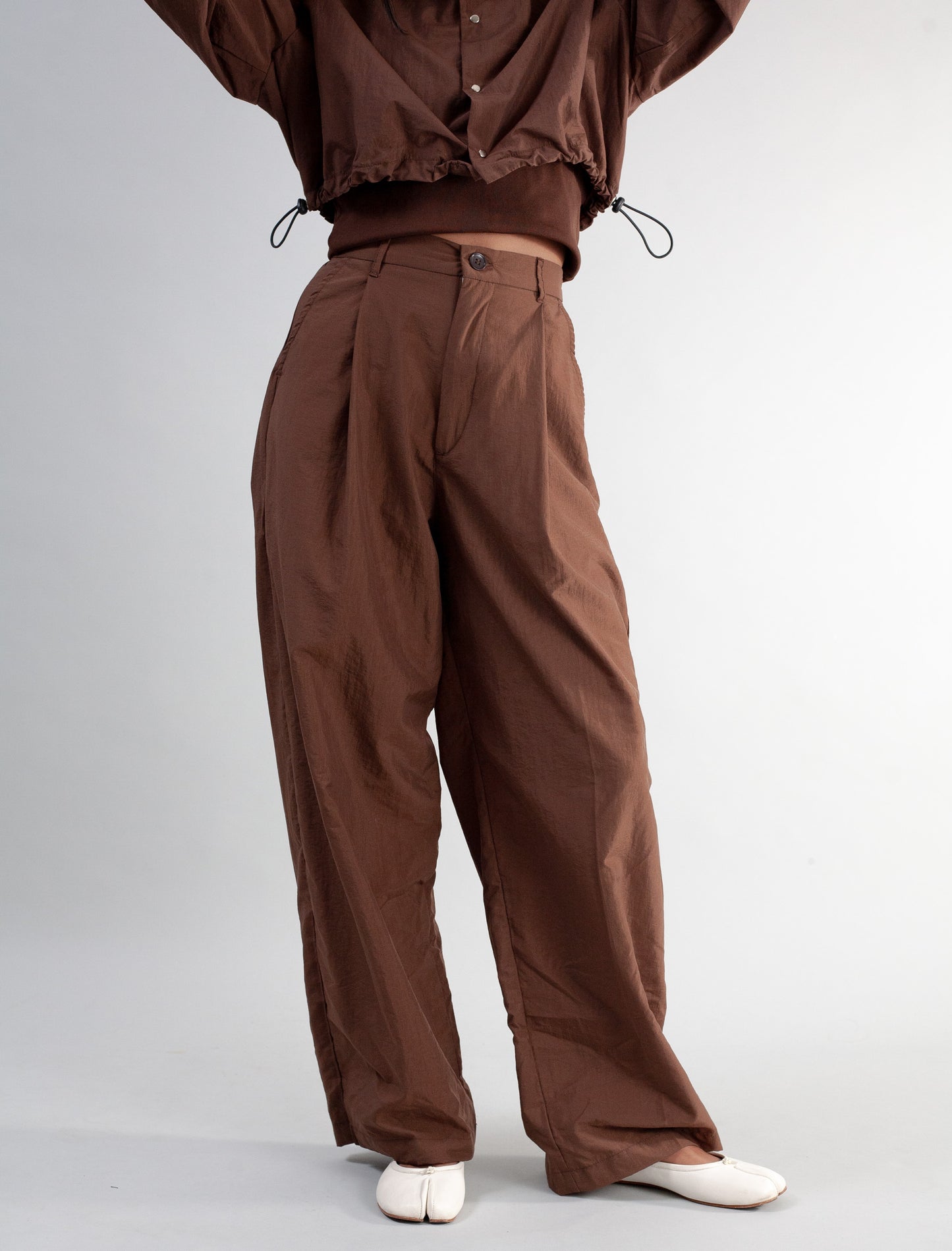 Keiko cropped jacket (brown tech)