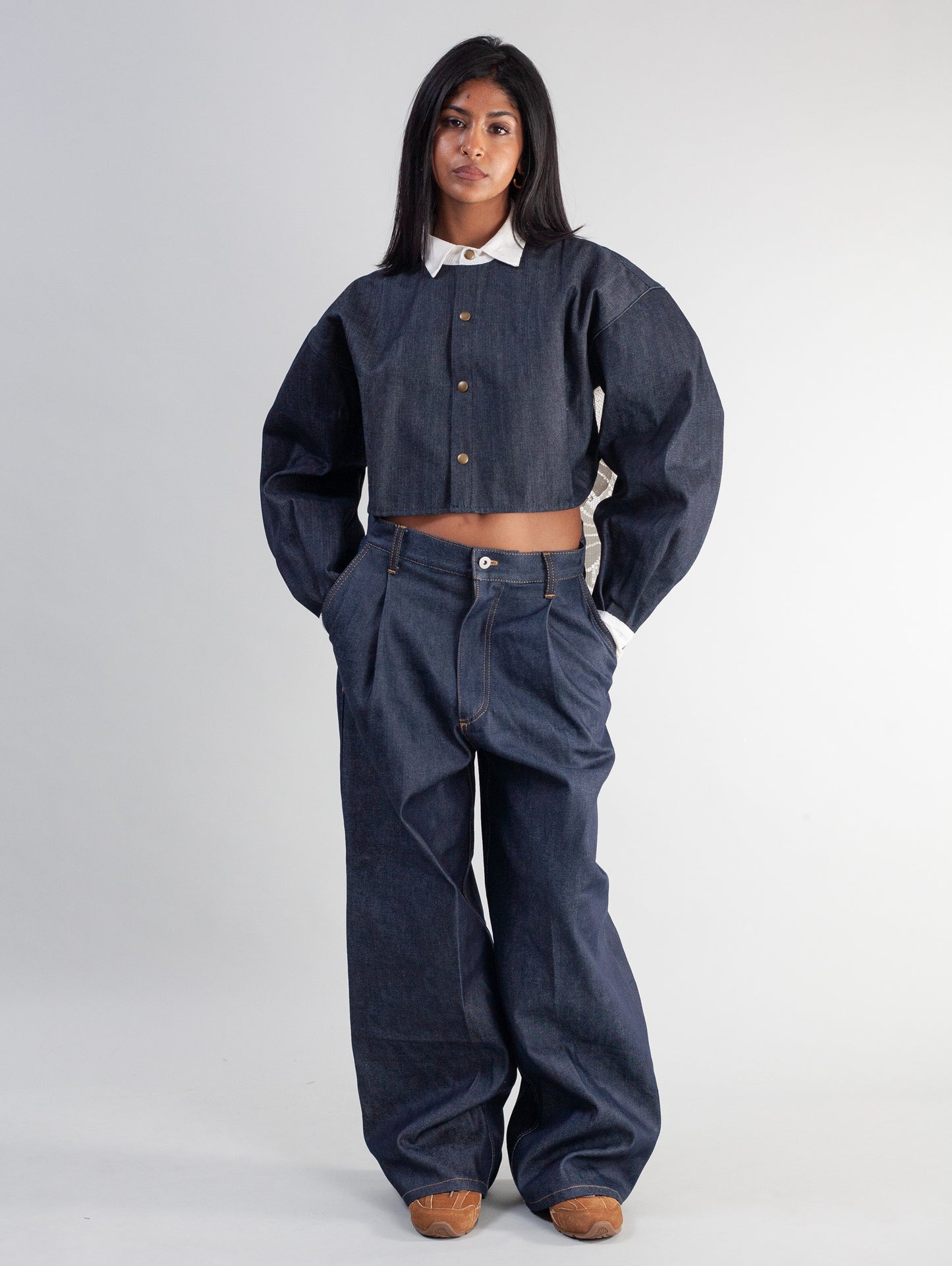 Cropped Jacket ( Denim & Lace)