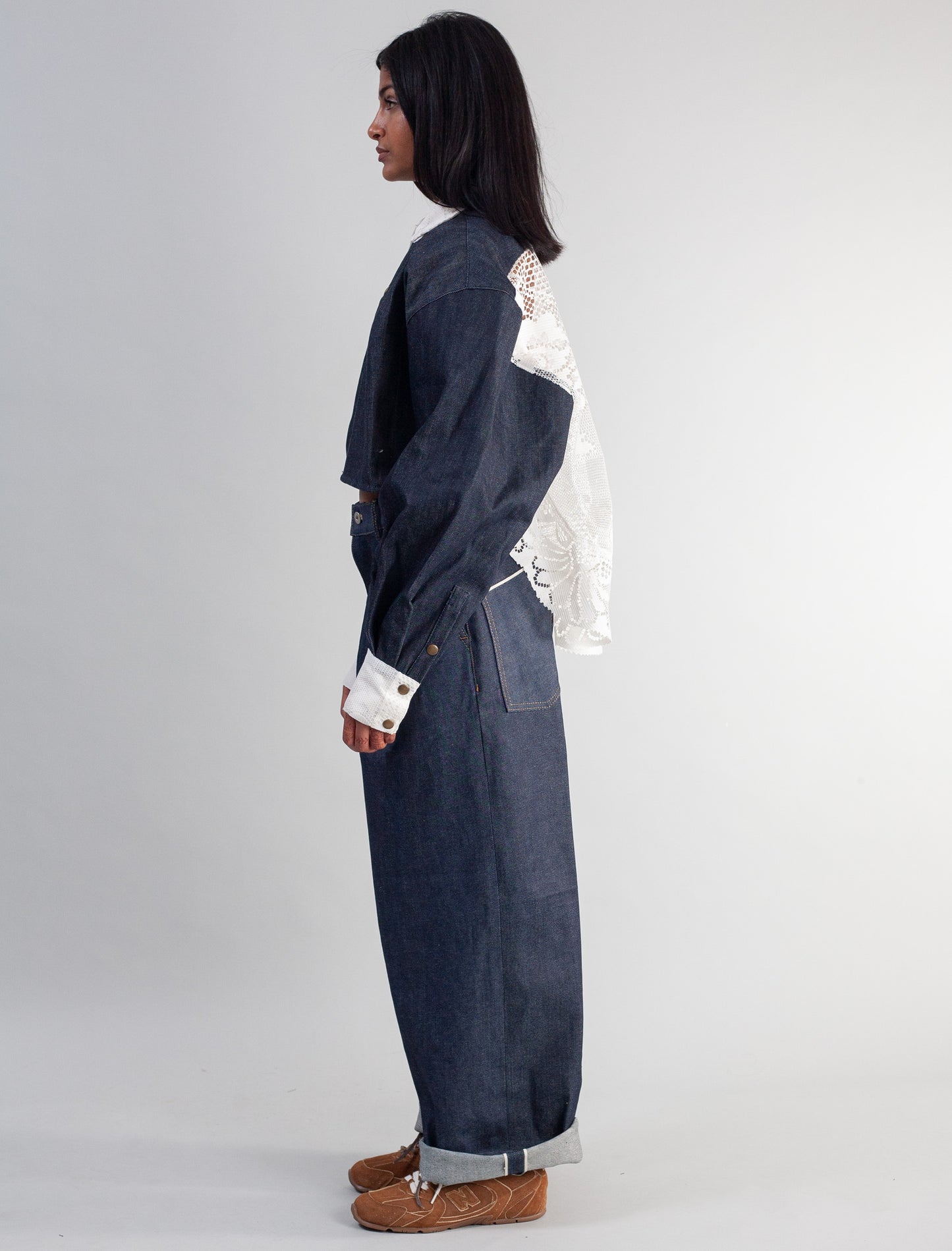 Cropped Jacket ( Denim & Lace)