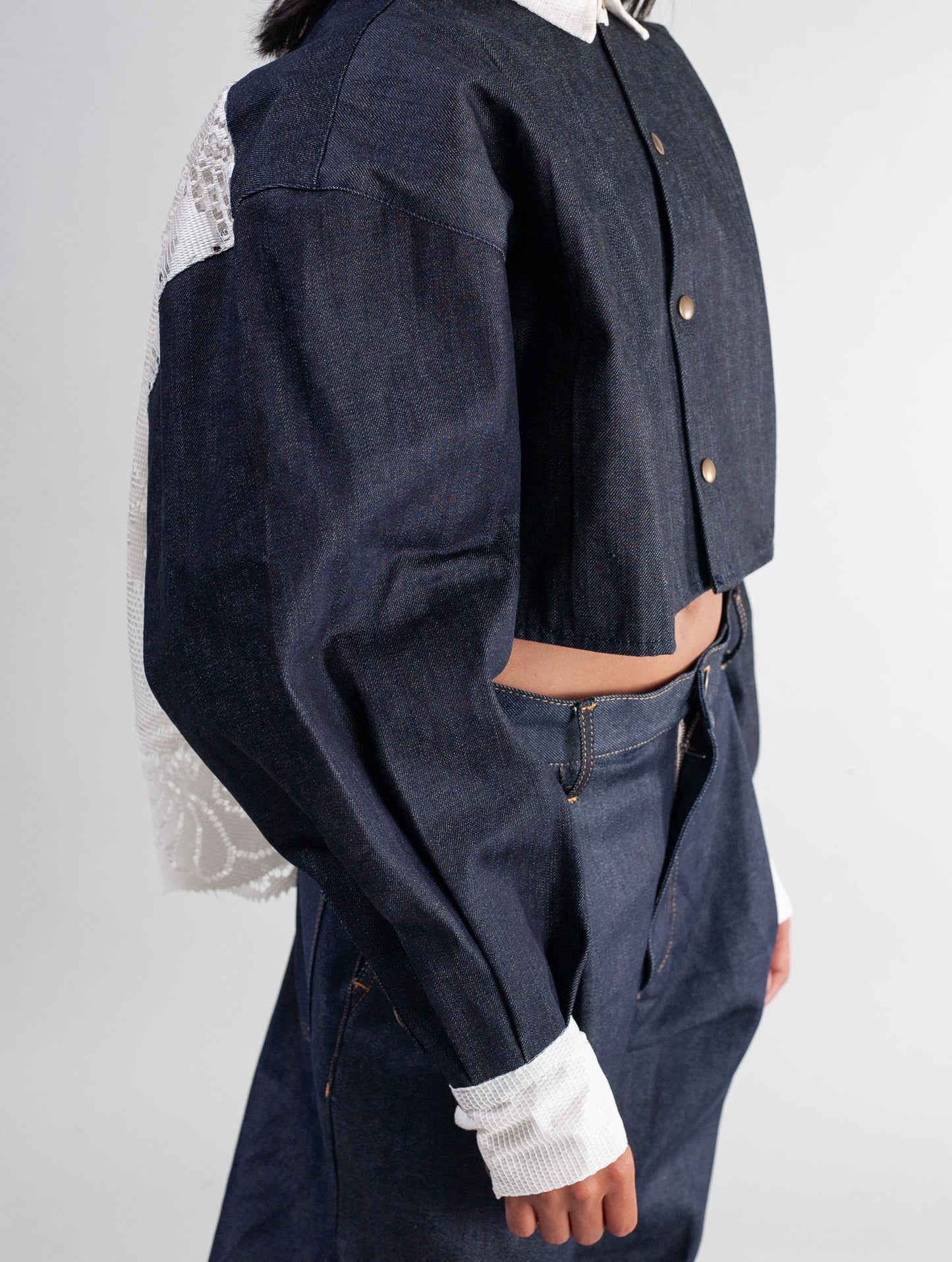Cropped Jacket ( Denim & Lace)