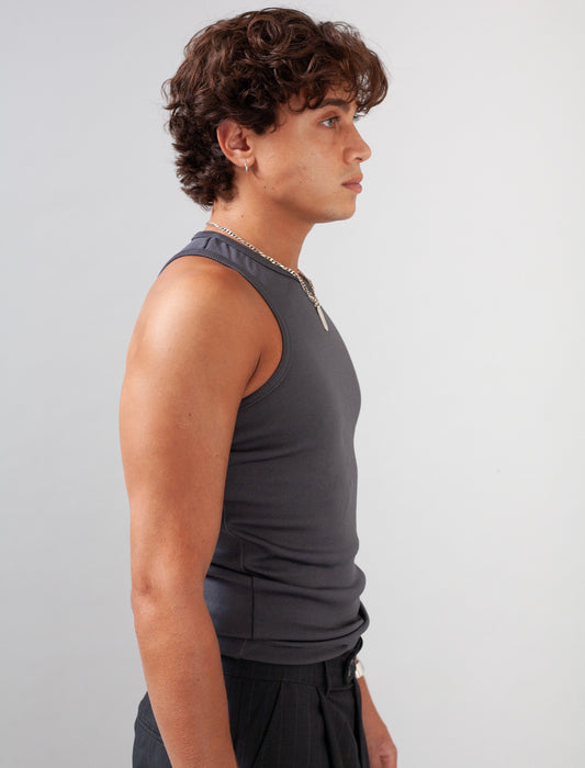 Perfomance Ribbed Vest (Charcoal)