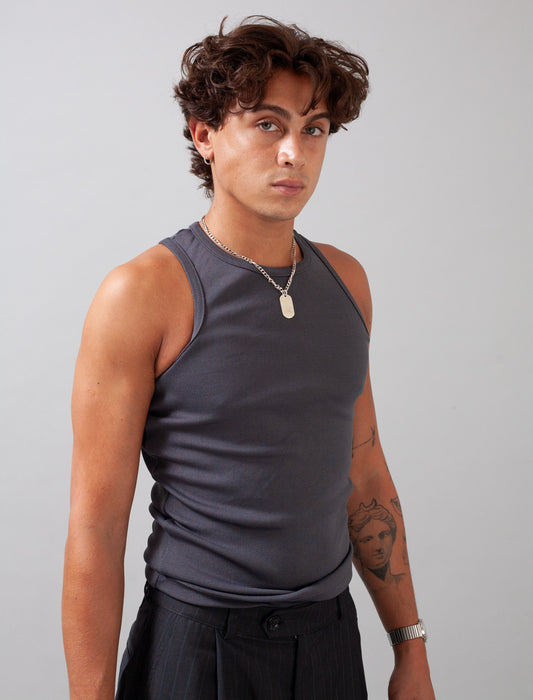 Perfomance Ribbed Vest (Charcoal)