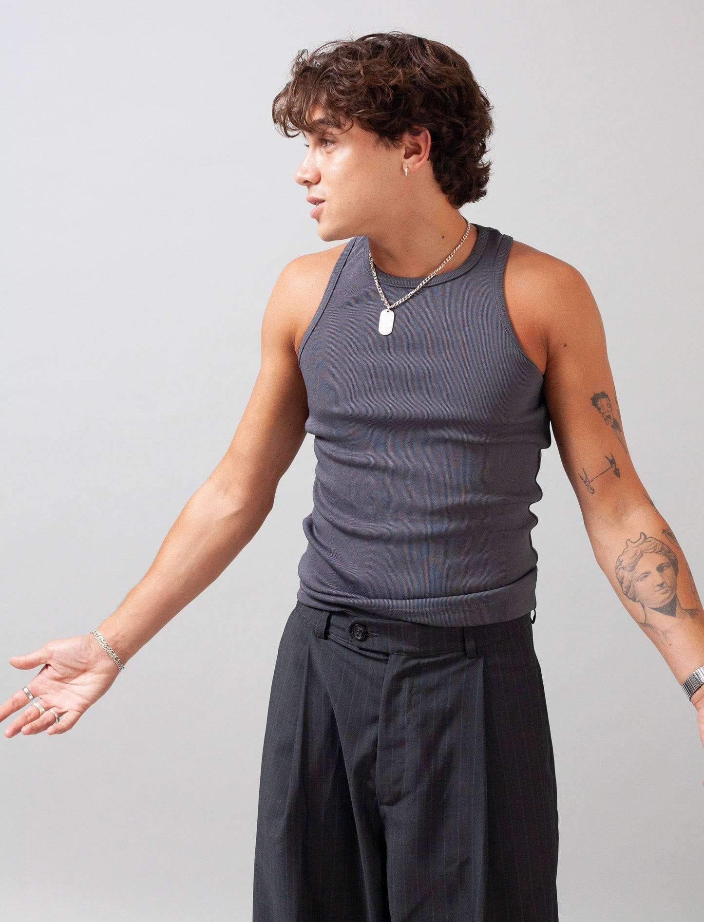 Perfomance Ribbed Vest (Charcoal)
