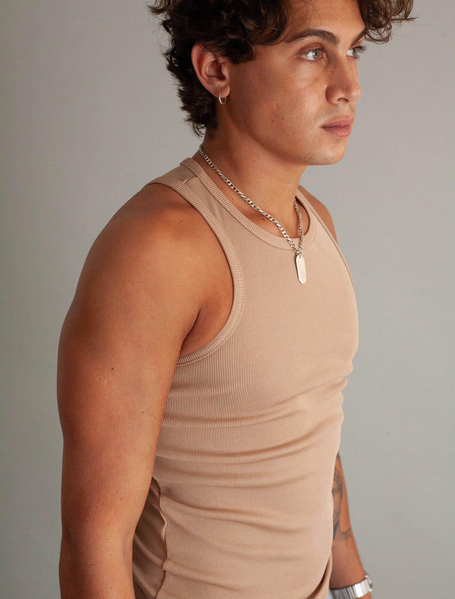 Performance Ribbed Vest (Latte)