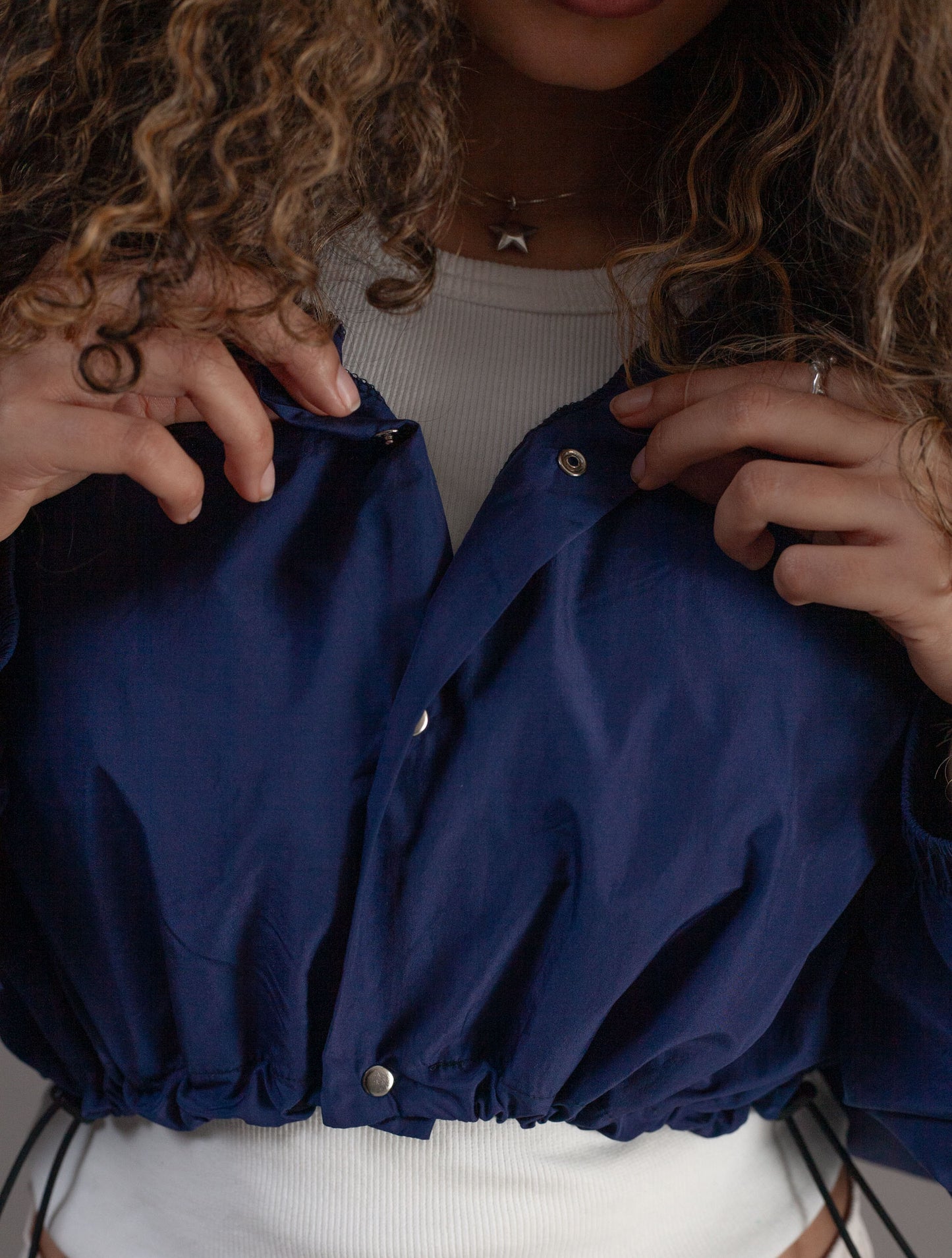 Keiko Laced Hood Jacket (Deep Sea Blue)