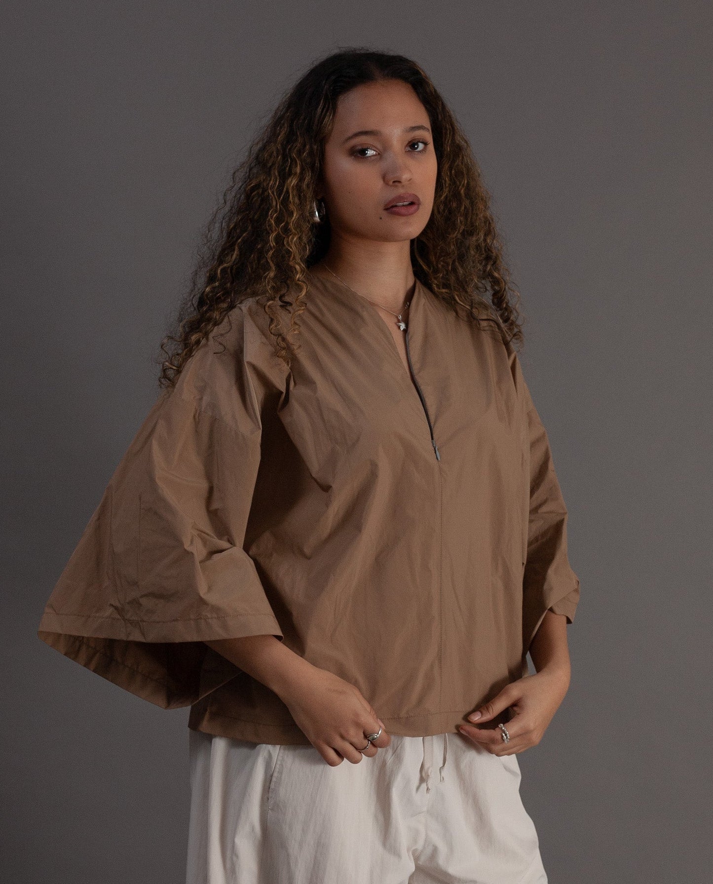 No-Collar Shirt (Clay)