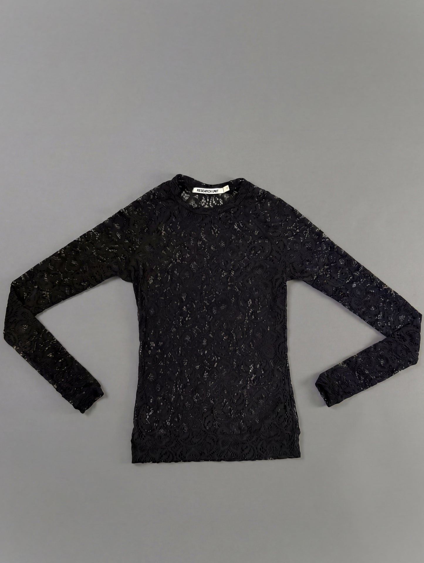 Lace Long Sleeve Top (Black)