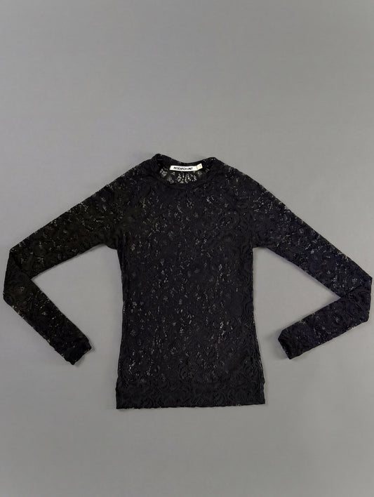 Lace Long Sleeve Top (Black)
