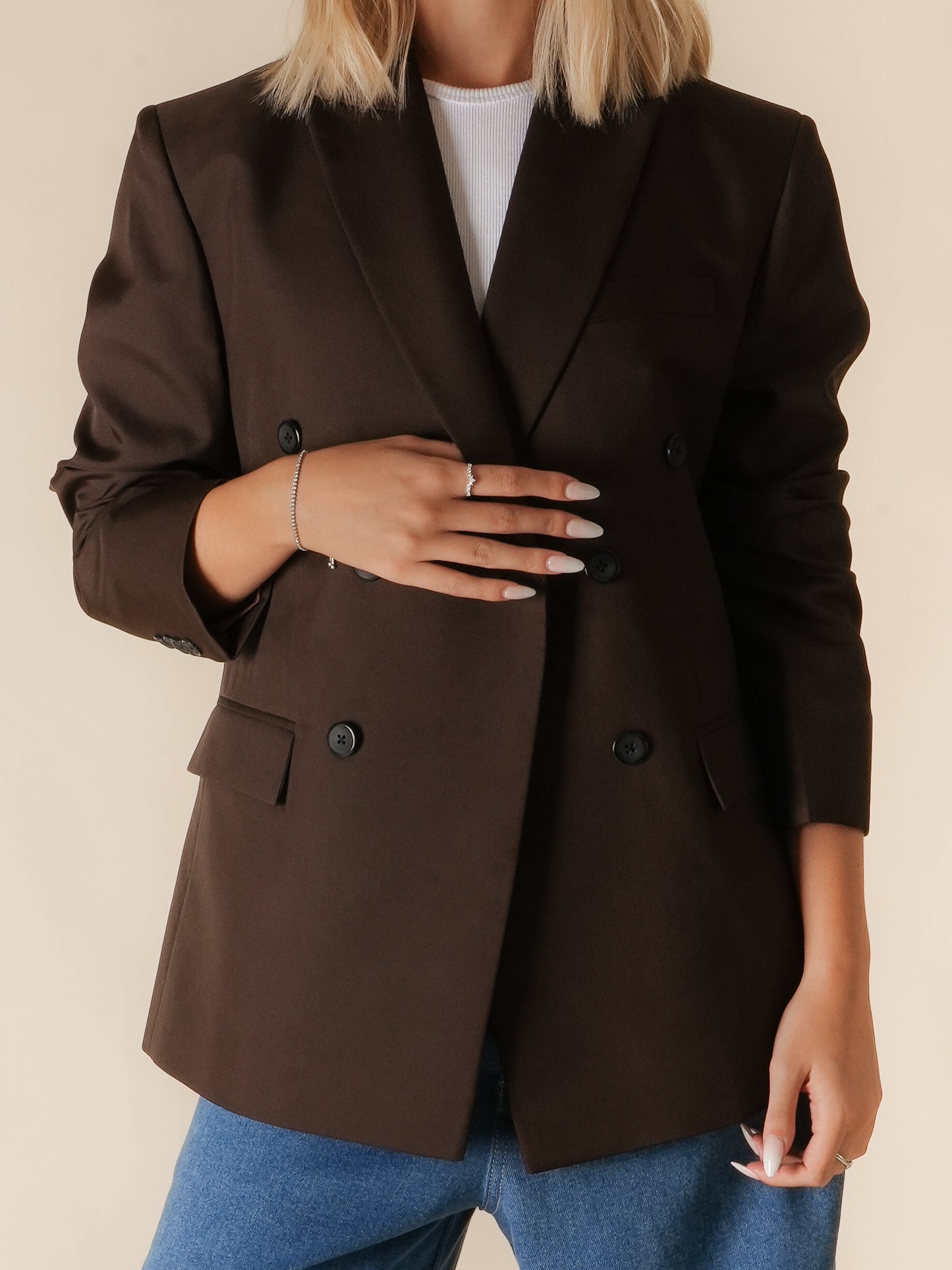 Double-Breasted Blazer (Chocolate)