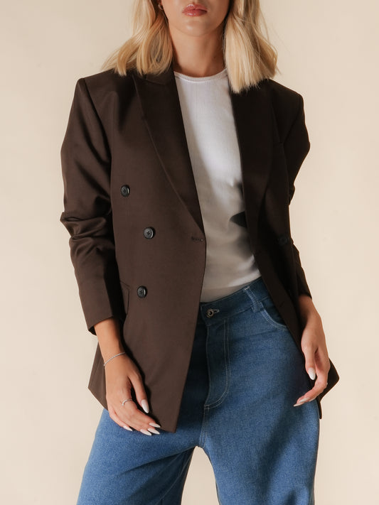 Double-Breasted Blazer (Chocolate)