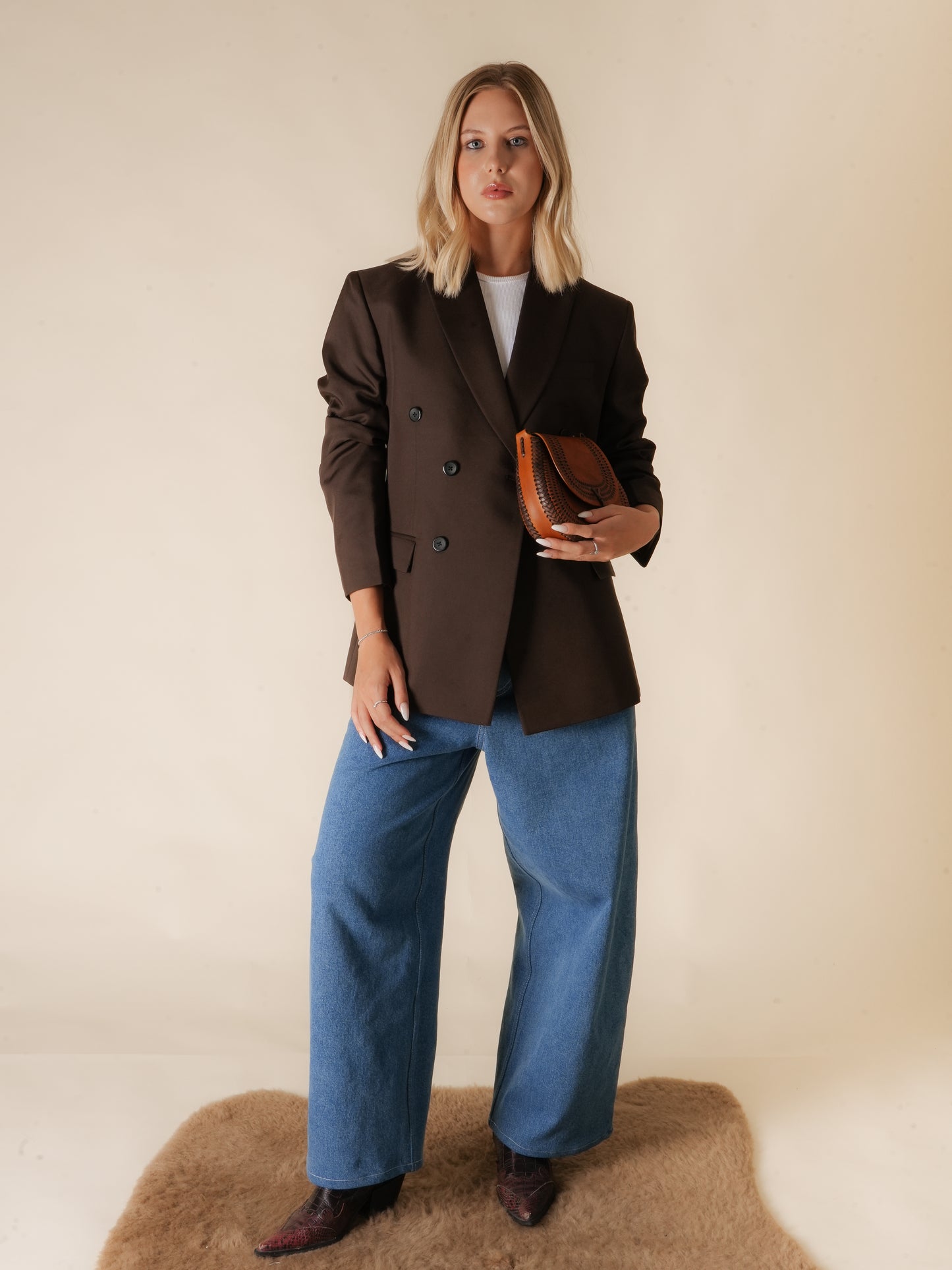 Double-Breasted Blazer (Chocolate)