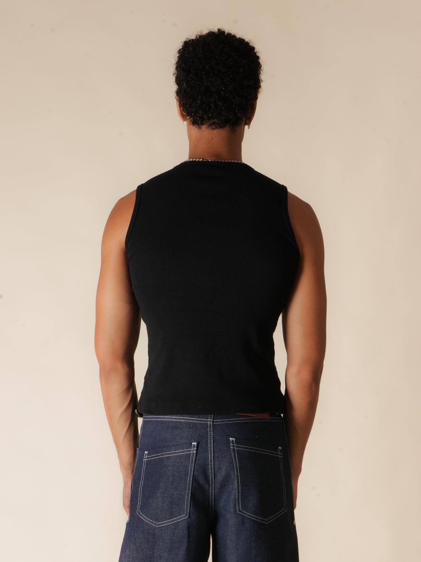 Studio Ribbed Vest (Black)