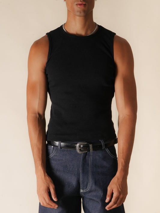 Studio Ribbed Vest (Black)