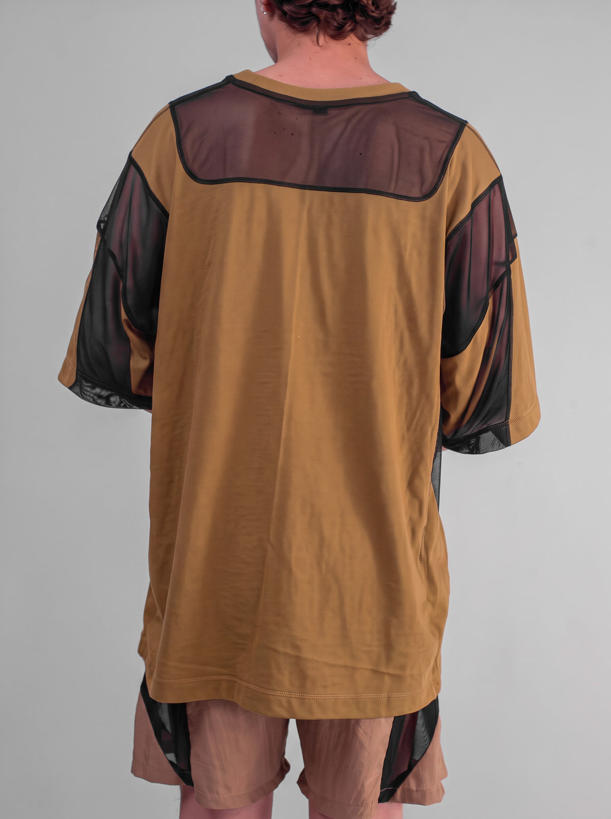 Utility Panelled Mesh T-Shirt (Safari)