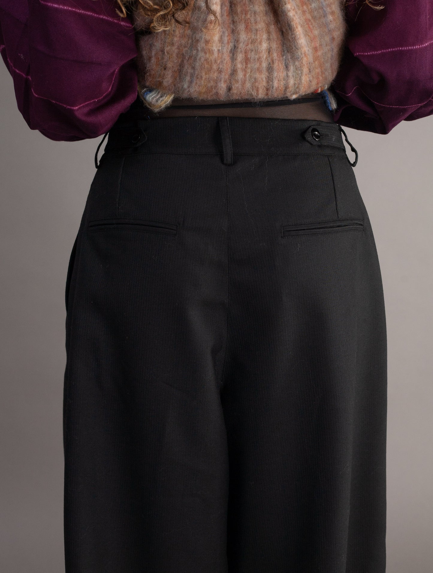 details of back Ojai trousers in wool suiting